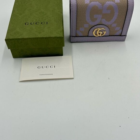 Women’s Gucci, jumbo GG canvas/leather bifold wallet/card case made in Italy - Picture 3 of 10